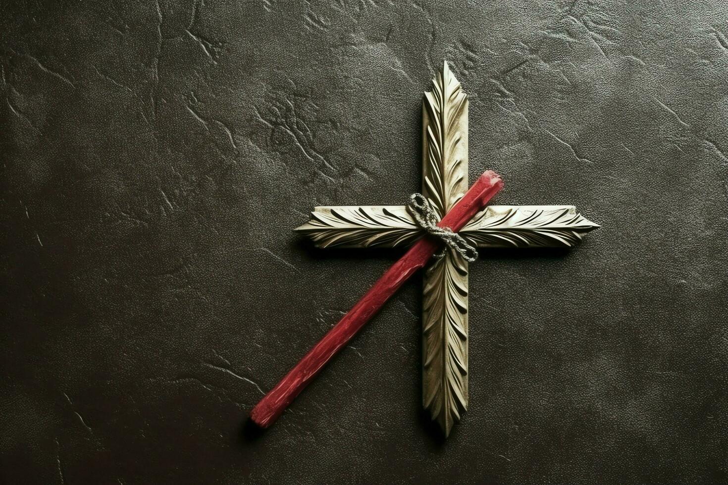 Happy good friday celebration concept with crown of thorns, bible, christian cross and copy space concept by AI Generated photo