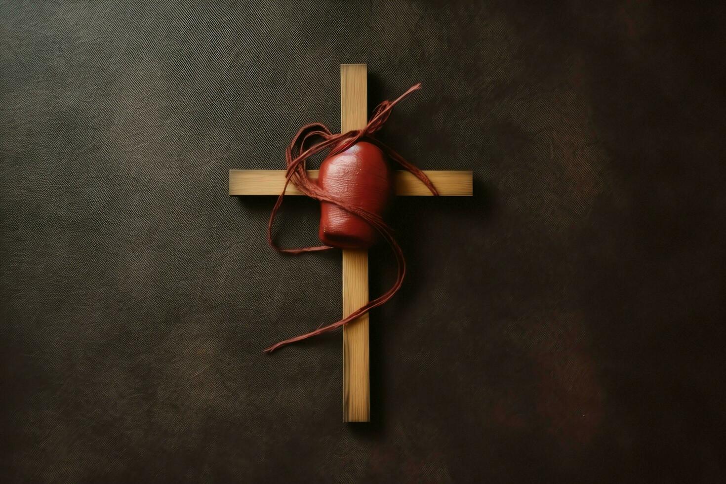 Happy good friday celebration concept with crown of thorns, bible, christian cross and copy space concept by AI Generated photo