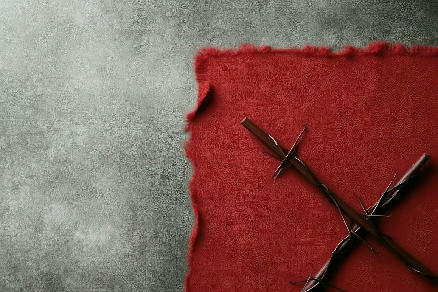 Happy good friday celebration concept with crown of thorns, bible, christian cross and copy space concept by AI Generated photo