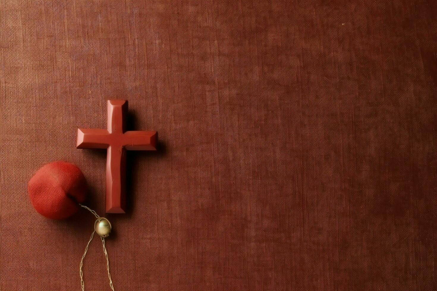 Happy good friday celebration concept with crown of thorns, bible, christian cross and copy space concept by AI Generated photo