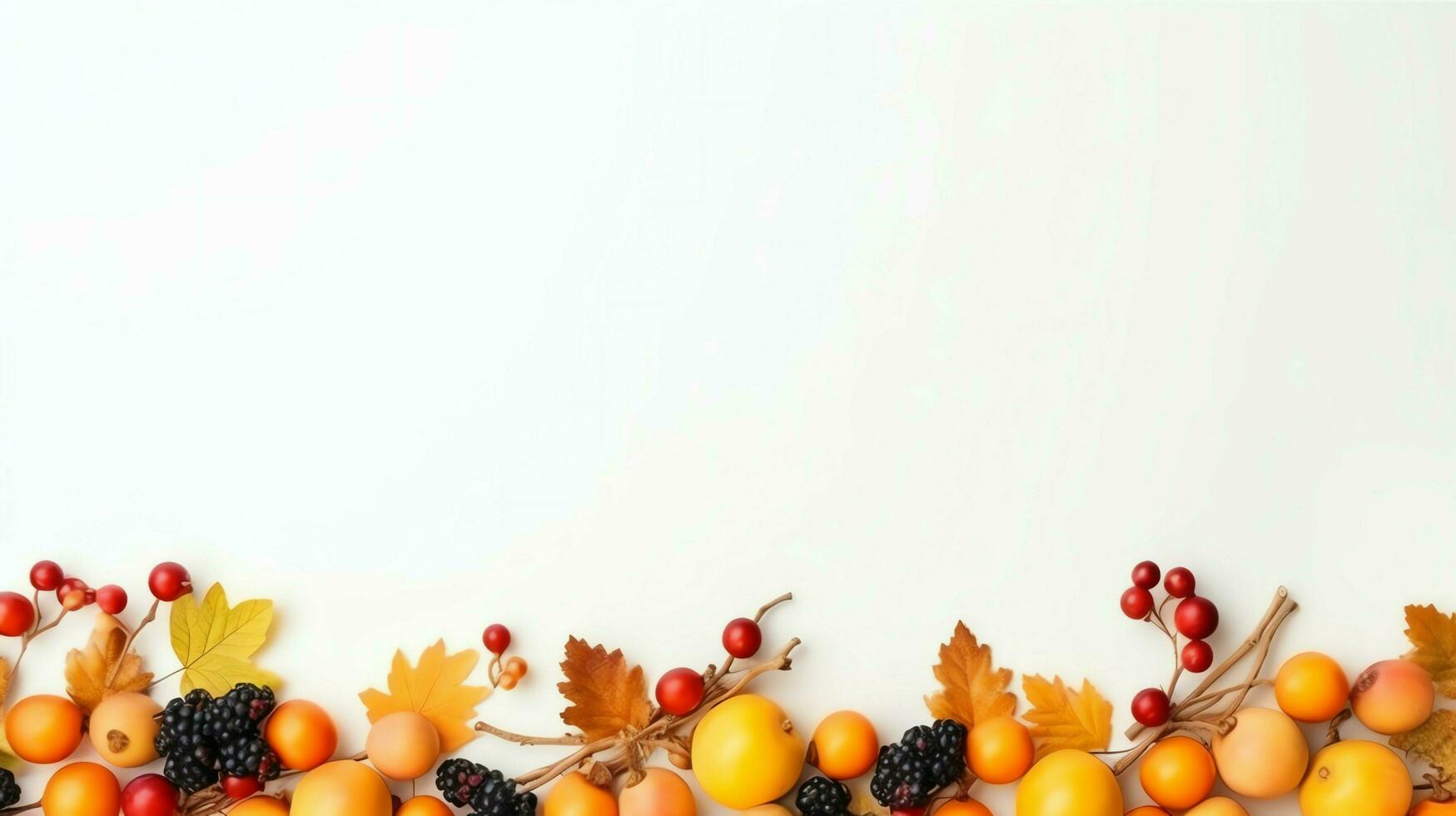 Thanksgiving day or autumn composition with pumpkin, oranges, leaves or chicken. Thanksgiving food concept by AI Generated photo