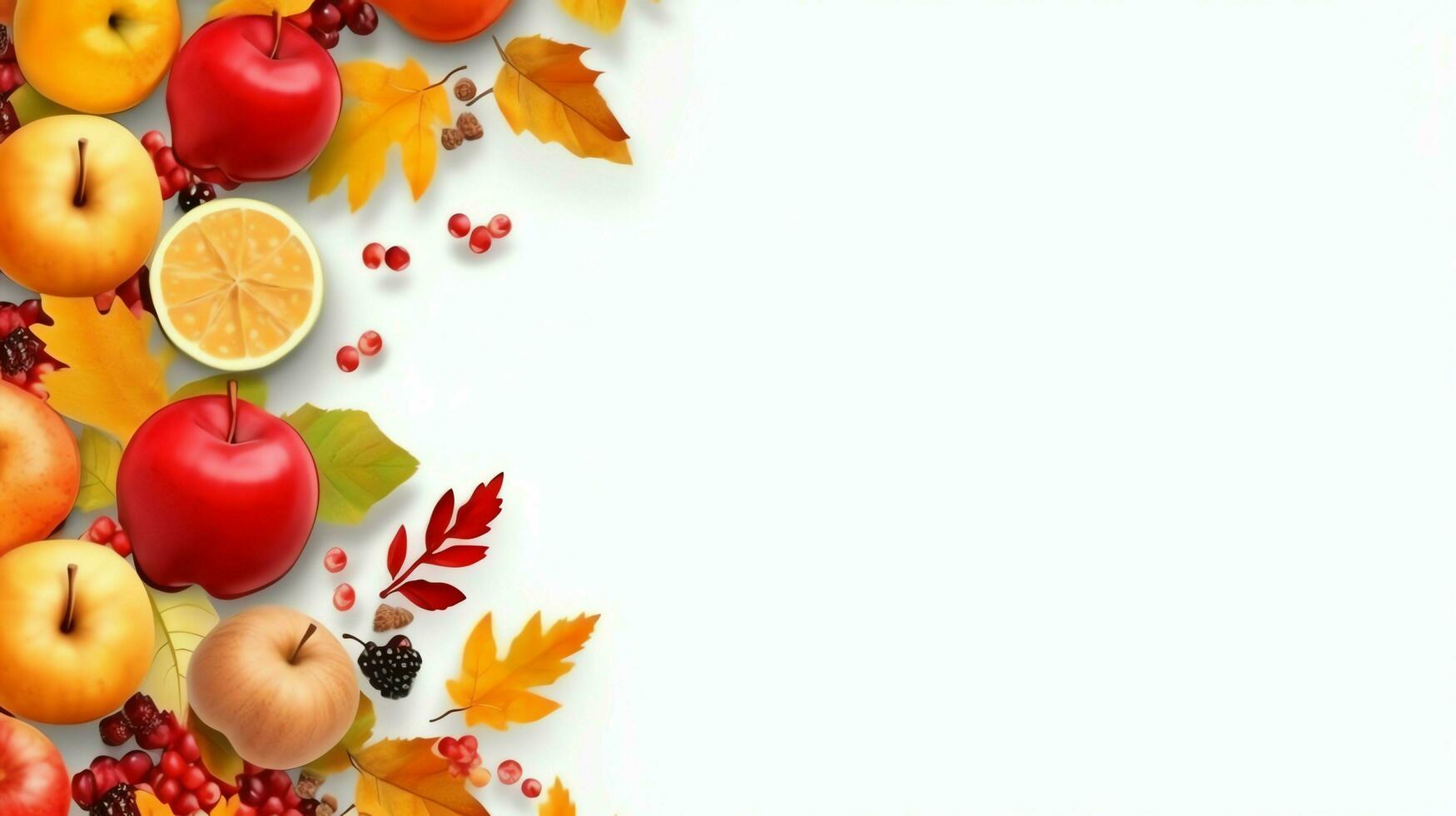 Thanksgiving day or autumn composition with pumpkin, oranges, leaves or chicken. Thanksgiving food concept by AI Generated photo