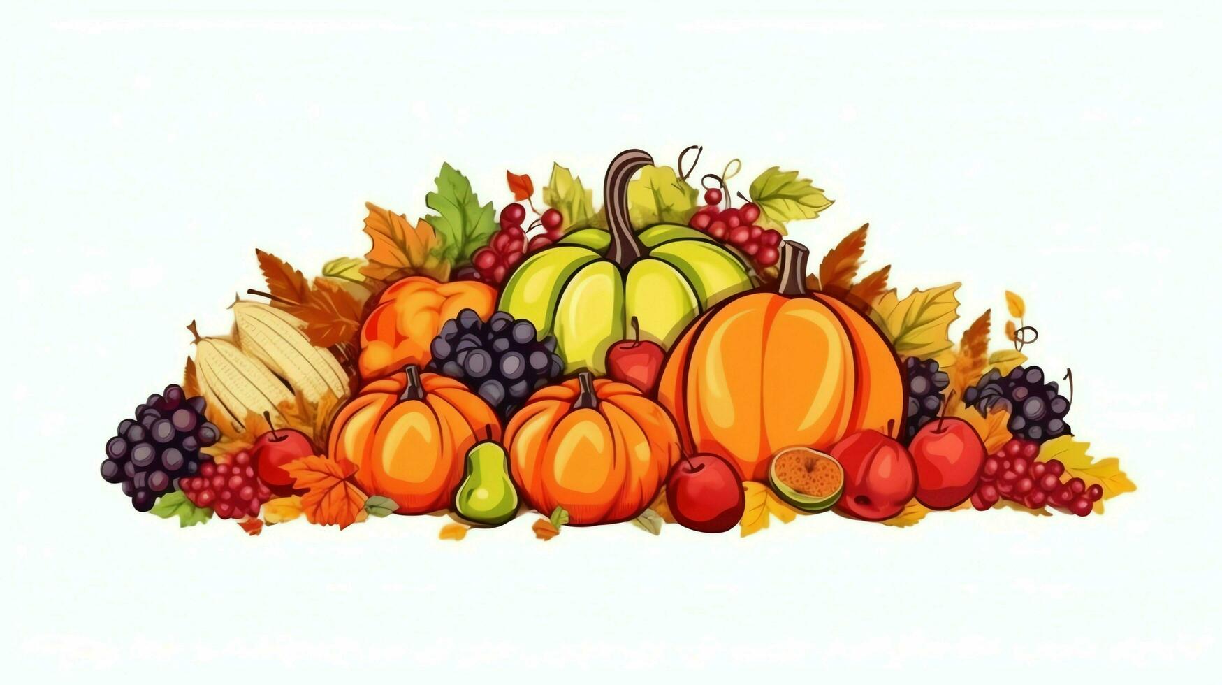 Thanksgiving day or autumn composition with pumpkin, oranges, leaves or chicken. Thanksgiving food concept by AI Generated photo