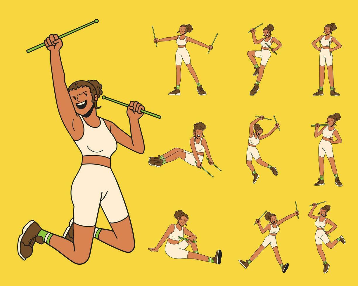 Fit woman doing exercise illustration vector