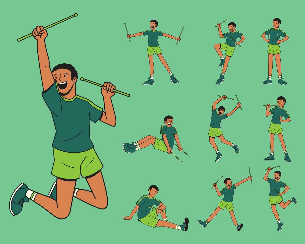 hombre librafit danza dibujos animados personaje vector