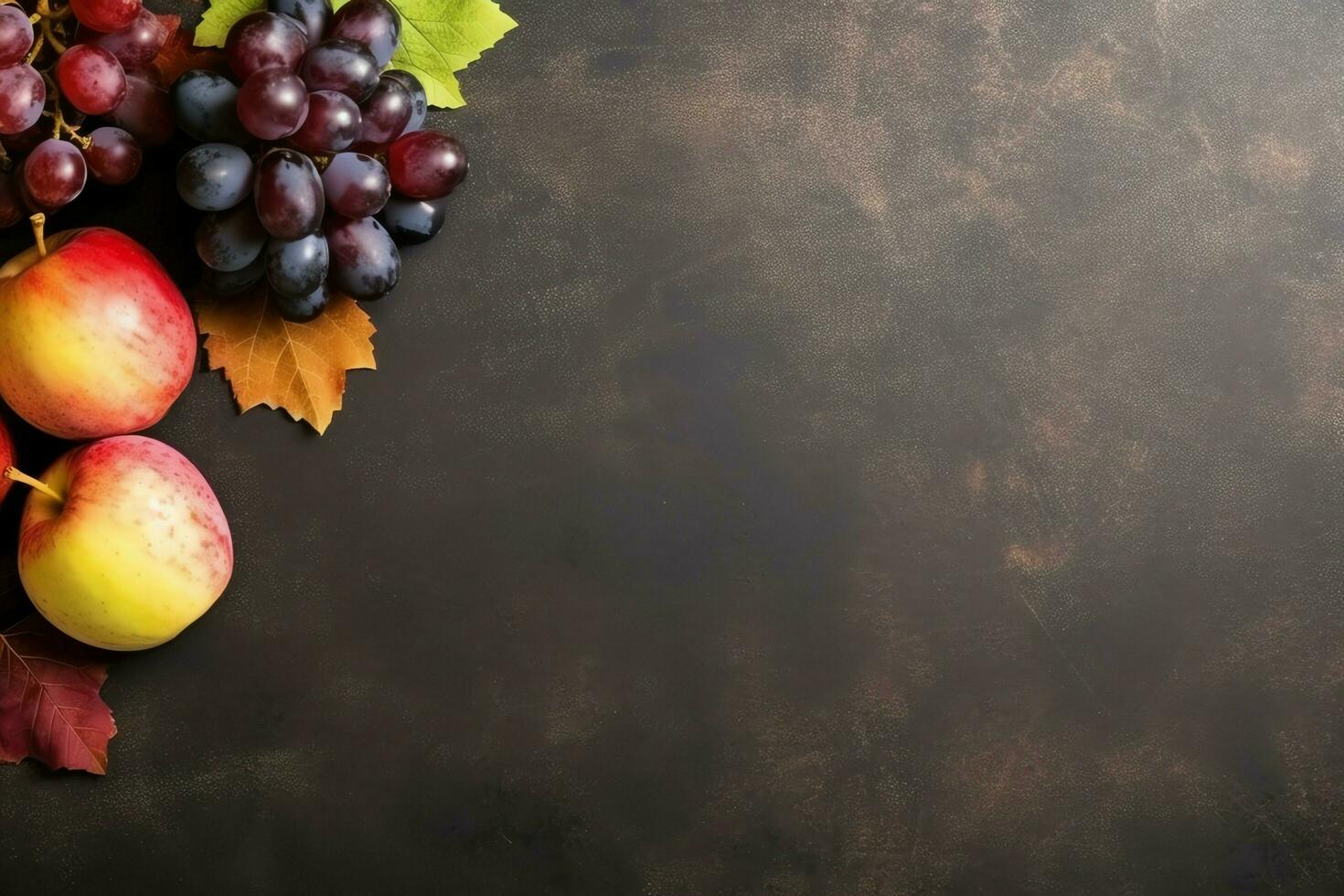 Thanksgiving day or autumn composition with pumpkin, oranges, leaves or chicken. Thanksgiving food concept by AI Generated photo