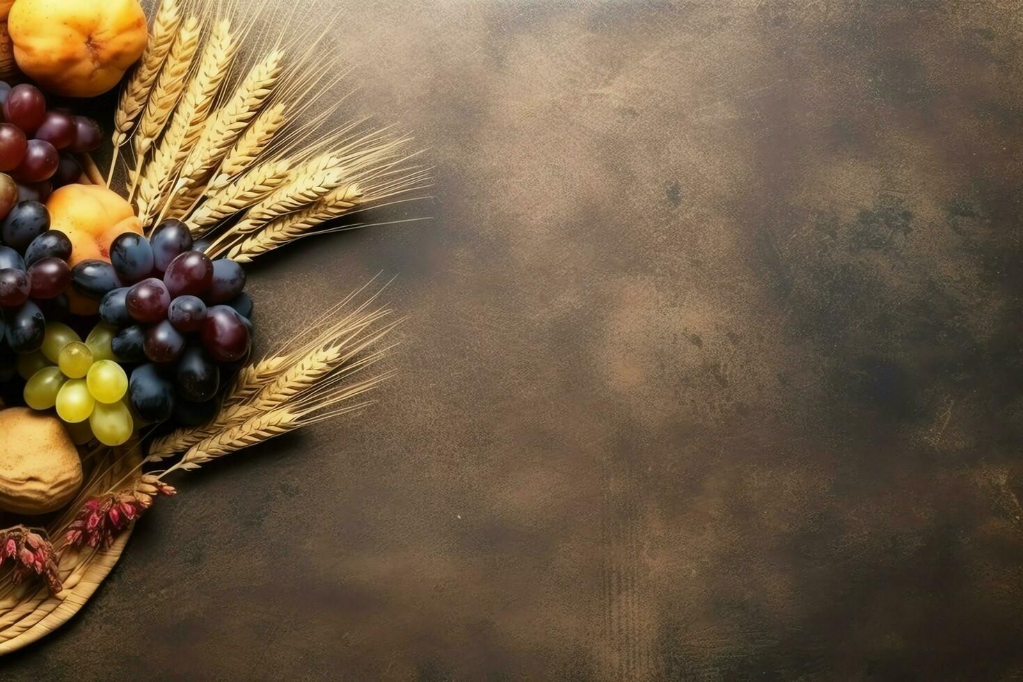 Thanksgiving day or autumn composition with pumpkin, oranges, leaves or chicken. Thanksgiving food concept by AI Generated photo