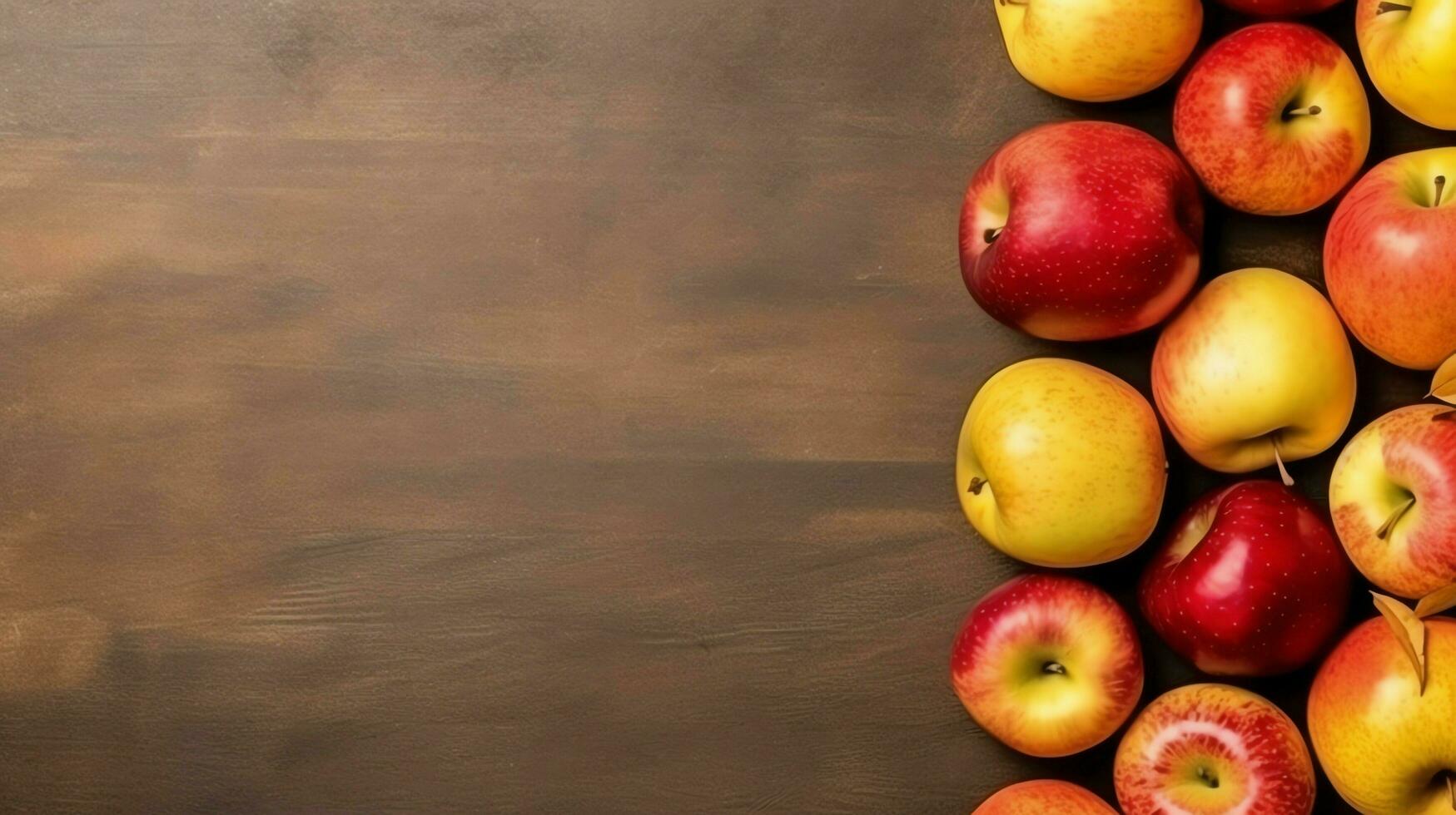 Traditional food of jewish new year holiday of tradition or religion. Rosh hashanah with copy space concept by AI Generated photo