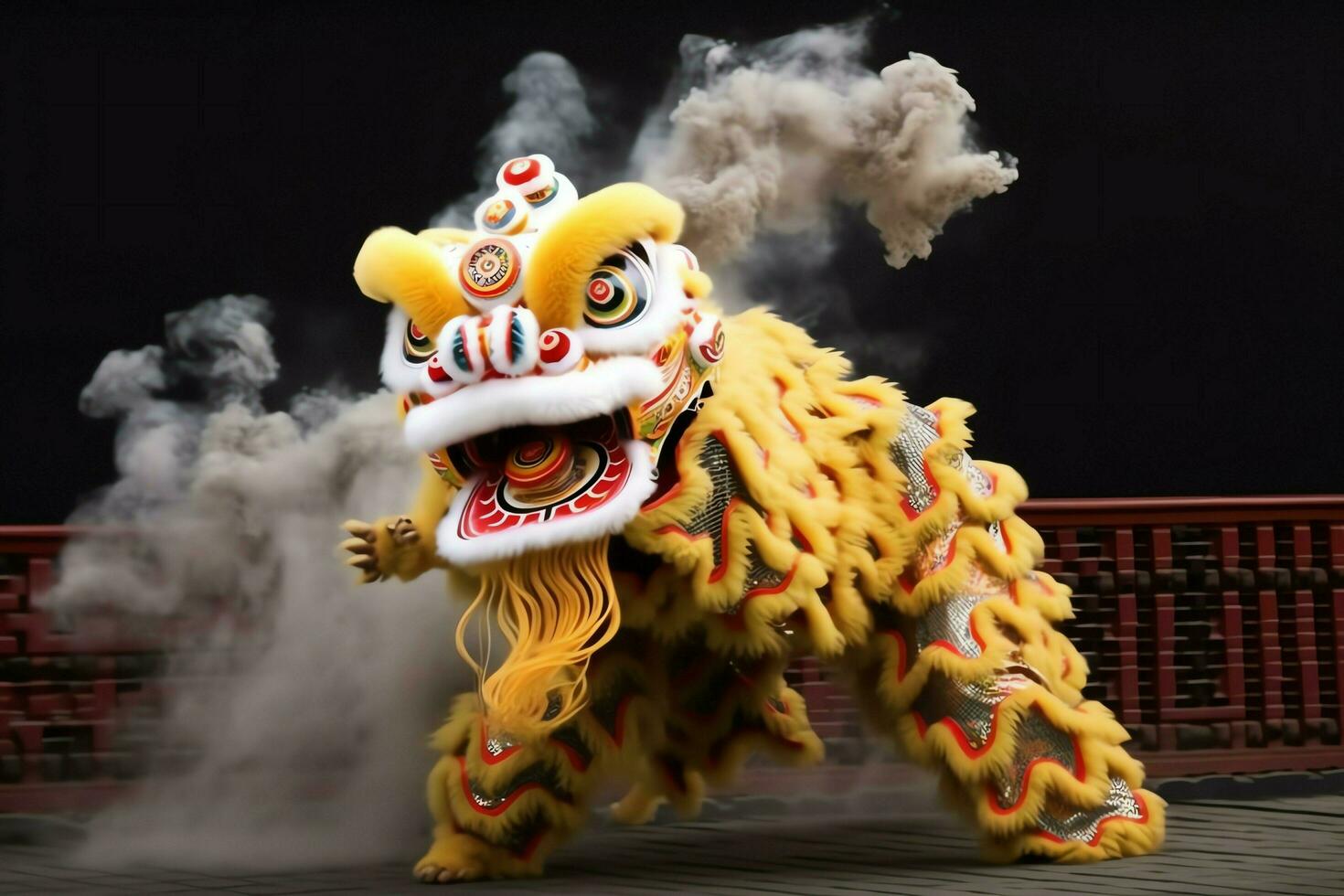Dragon Or Lion Dance Show Barongsai In Celebration Chinese Lunar New dragon-or-lion-dance-show-barongsai-in-celebration-chinese-lunar-new