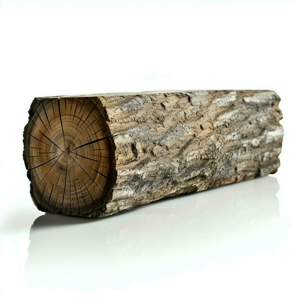 A large circular piece of wood, wooden trunk or stacked tree lumber for furniture industry. Wooden log concept by AI Generated photo