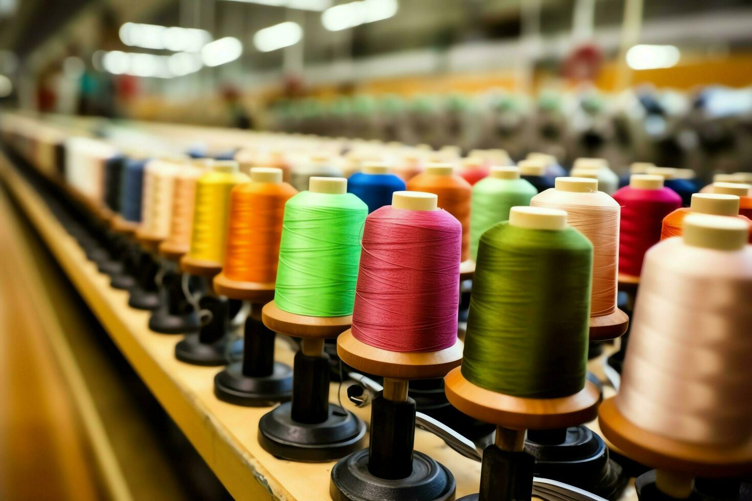 Textile cloth factory industry with embroidery machine, knitting or
