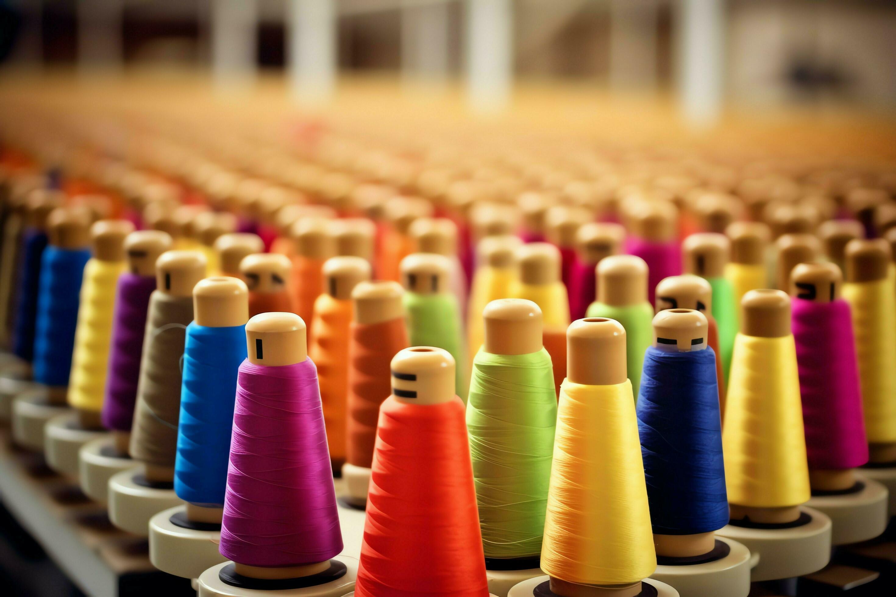 Textile cloth factory industry with embroidery machine, knitting or