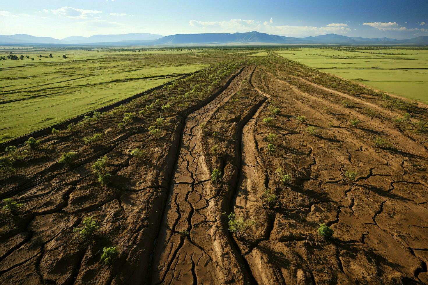 hermosa ver de un té campo plantación, viñedo granja o fresa jardín en el verde colinas a amanecer concepto por ai generado foto