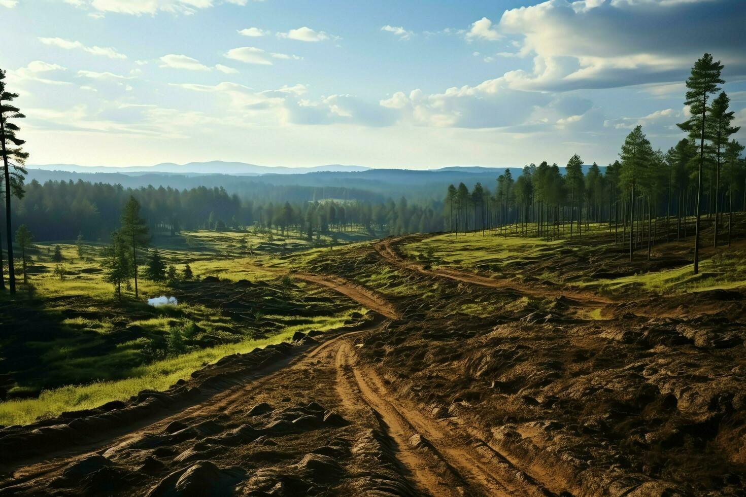 hermosa ver de un té campo plantación, viñedo granja o fresa jardín en el verde colinas a amanecer concepto por ai generado foto