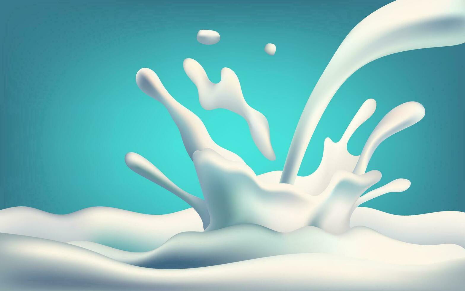 Realistic vector illustration of flowing milk. The dynamic yogurt swirl and splash evoke freshness and purity, making it perfect for branding and packaging. Not AI generated.