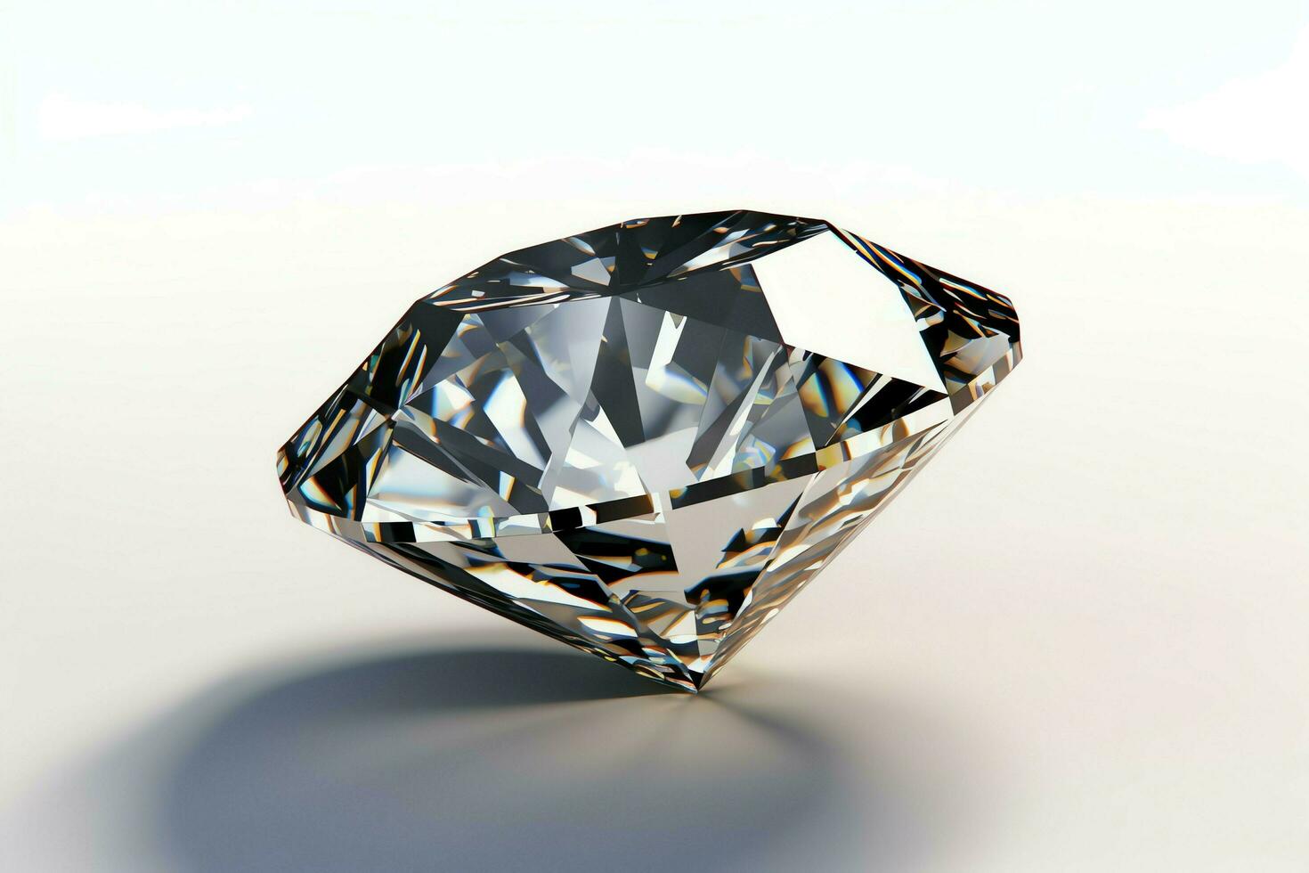White shiny clear big diamond or beautiful jewel isolated on white surface. Dazzling classic diamond concept by AI Generated photo