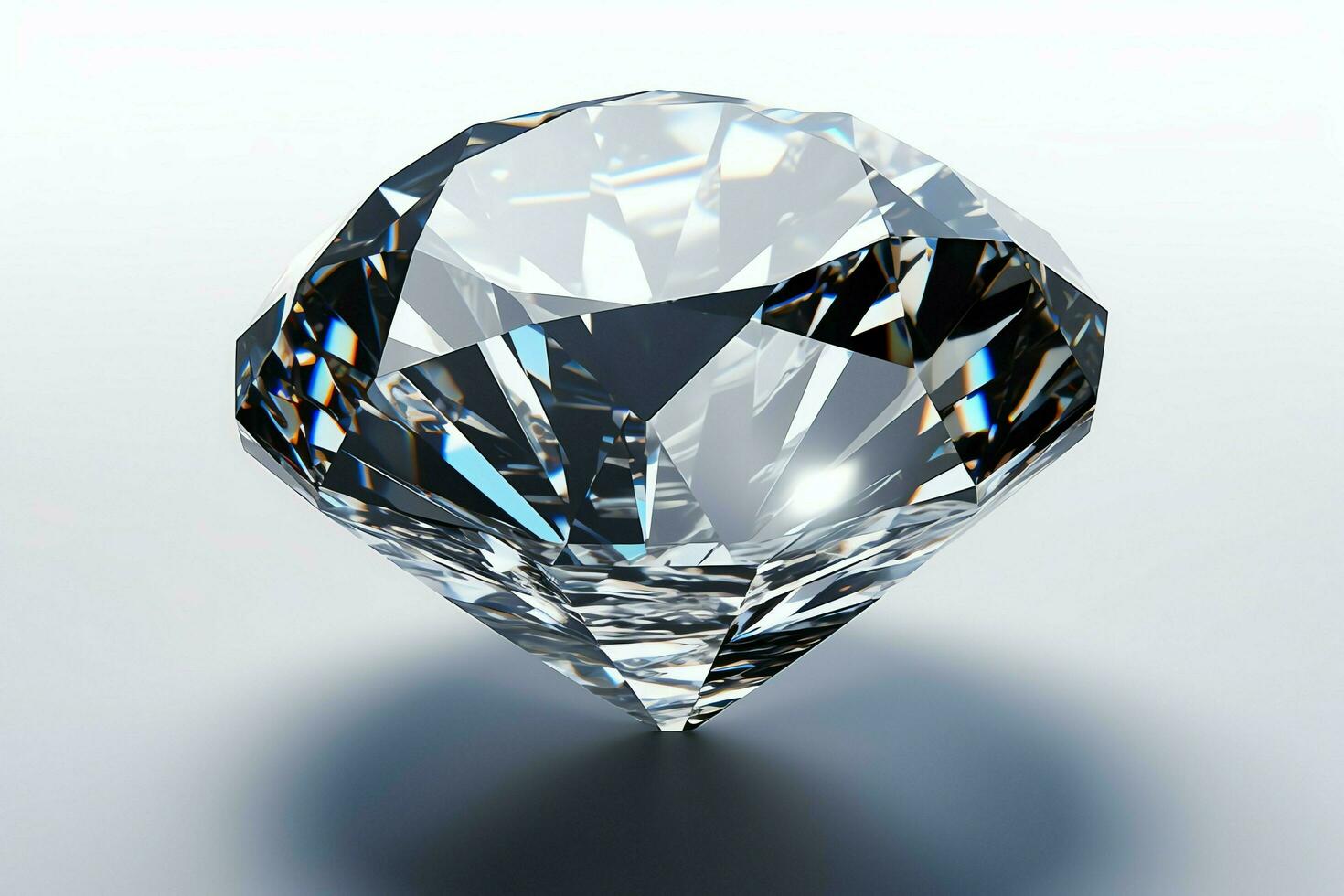 White shiny clear big diamond or beautiful jewel isolated on white surface. Dazzling classic diamond concept by AI Generated photo