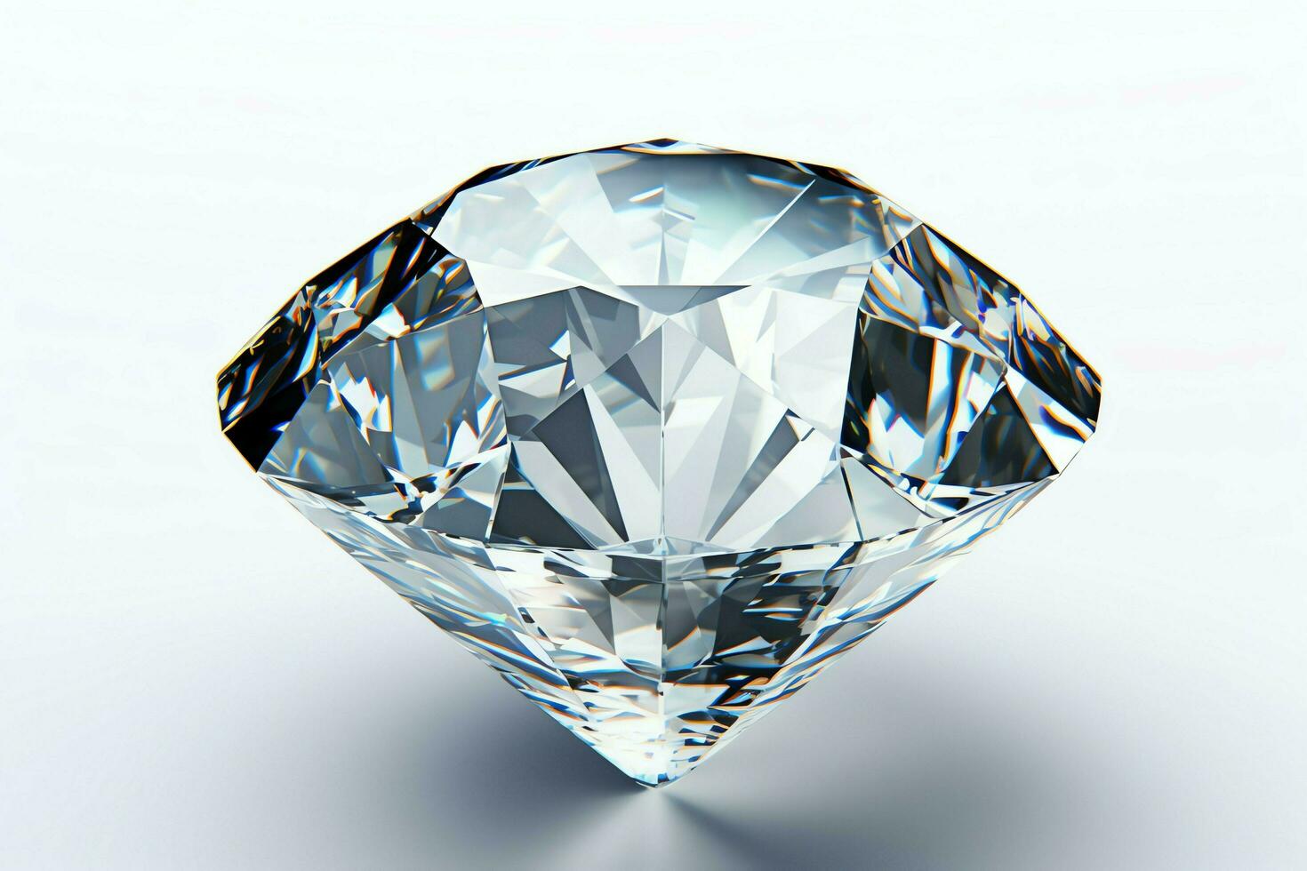 White shiny clear big diamond or beautiful jewel isolated on white surface. Dazzling classic diamond concept by AI Generated photo