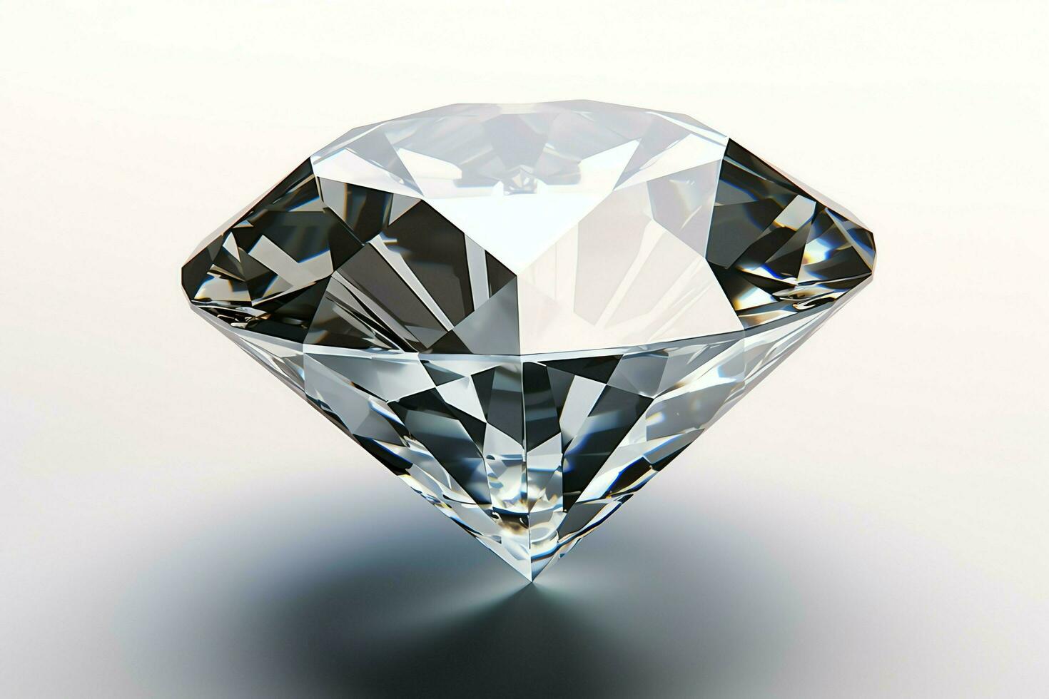 White shiny clear big diamond or beautiful jewel isolated on white surface. Dazzling classic diamond concept by AI Generated photo