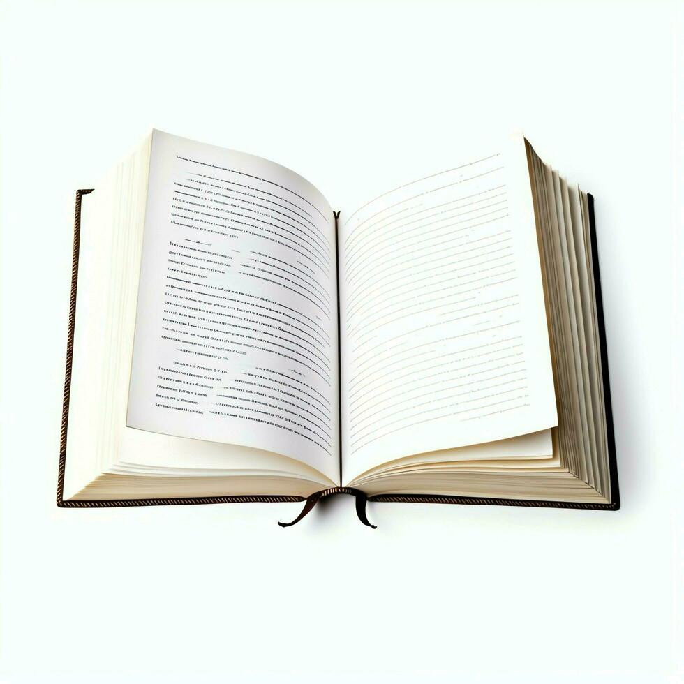 gastos generales ver de abierto libro con vacío blanco blanco paginas cuaderno composición para catalogar, revistas concepto por ai generado foto