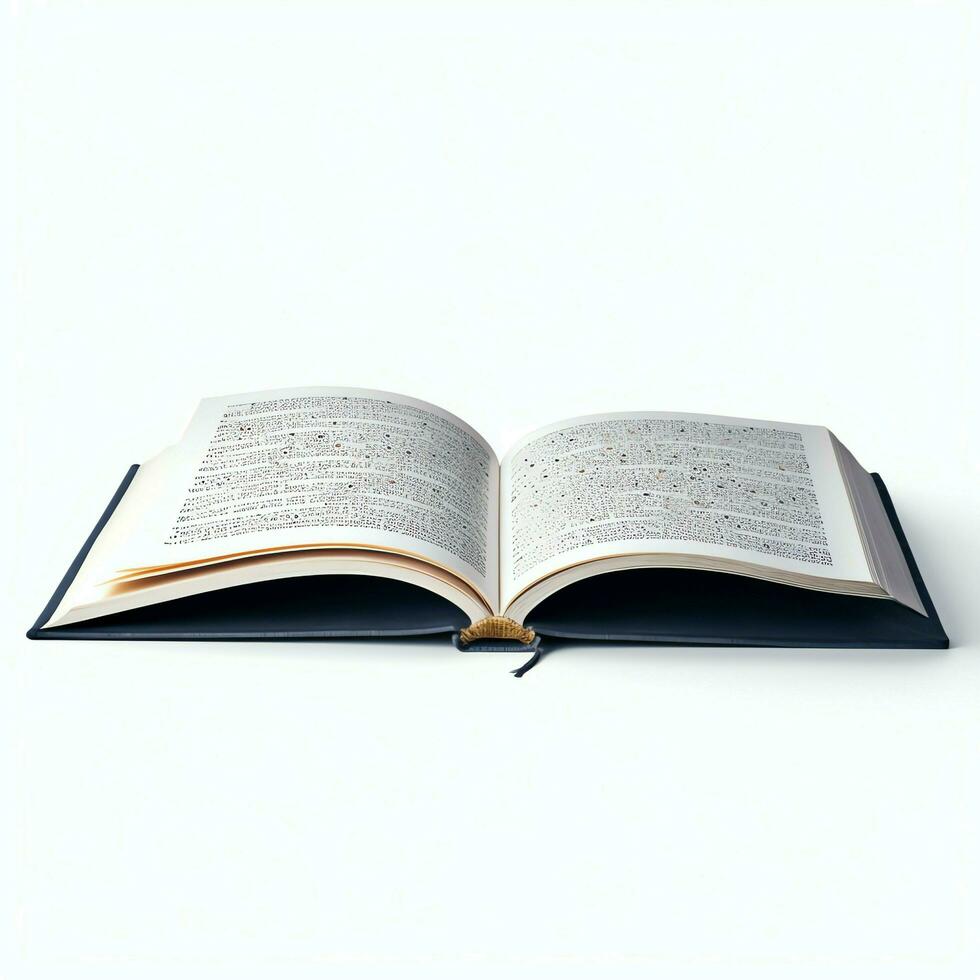 Overhead view of open book with empty blank white pages. Notebook composition for catalog, magazines concept by AI Generated photo