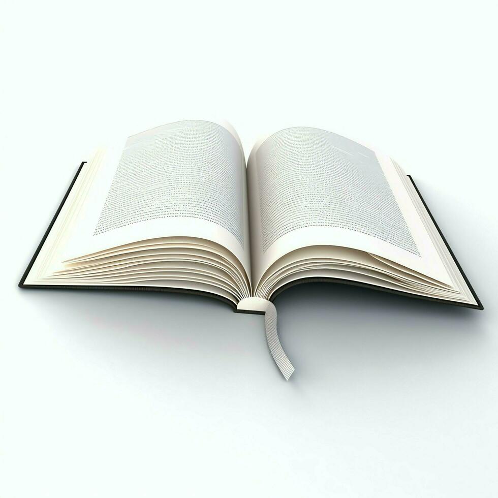 Overhead view of open book with empty blank white pages. Notebook composition for catalog, magazines concept by AI Generated photo
