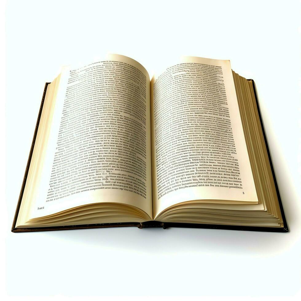 Overhead view of open book with empty blank white pages. Notebook composition for catalog, magazines concept by AI Generated photo