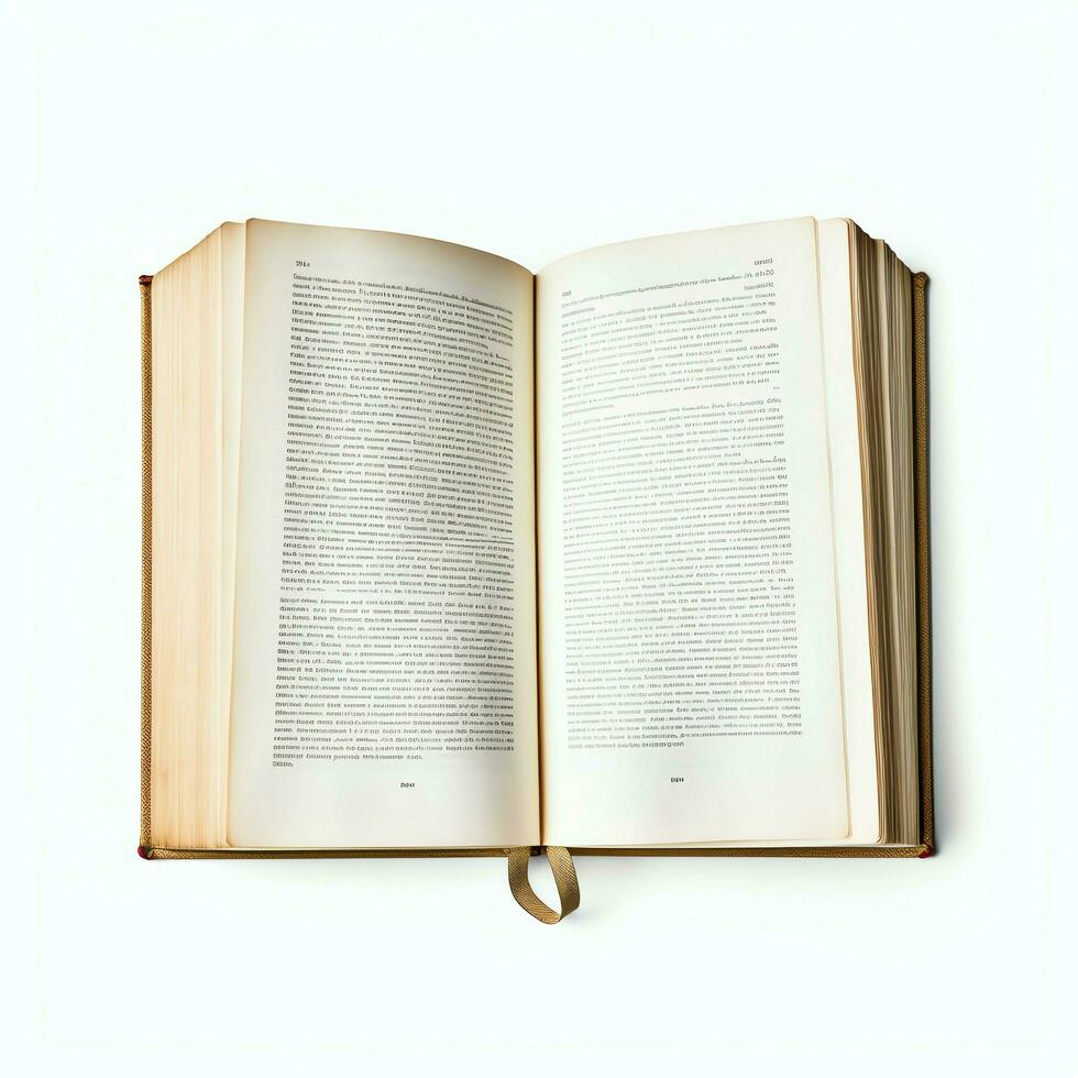 Overhead view of open book with empty blank white pages. Notebook composition for catalog, magazines concept by AI Generated photo