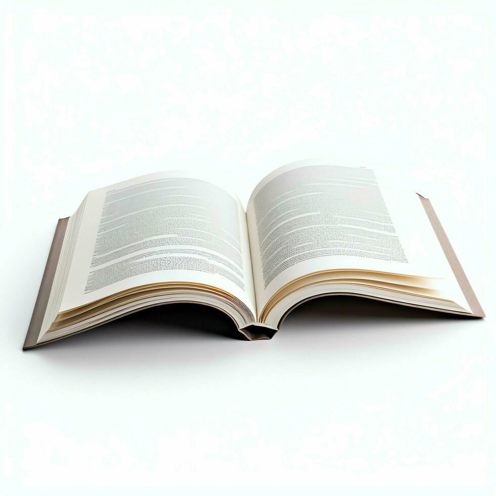 gastos generales ver de abierto libro con vacío blanco blanco paginas cuaderno composición para catalogar, revistas concepto por ai generado foto