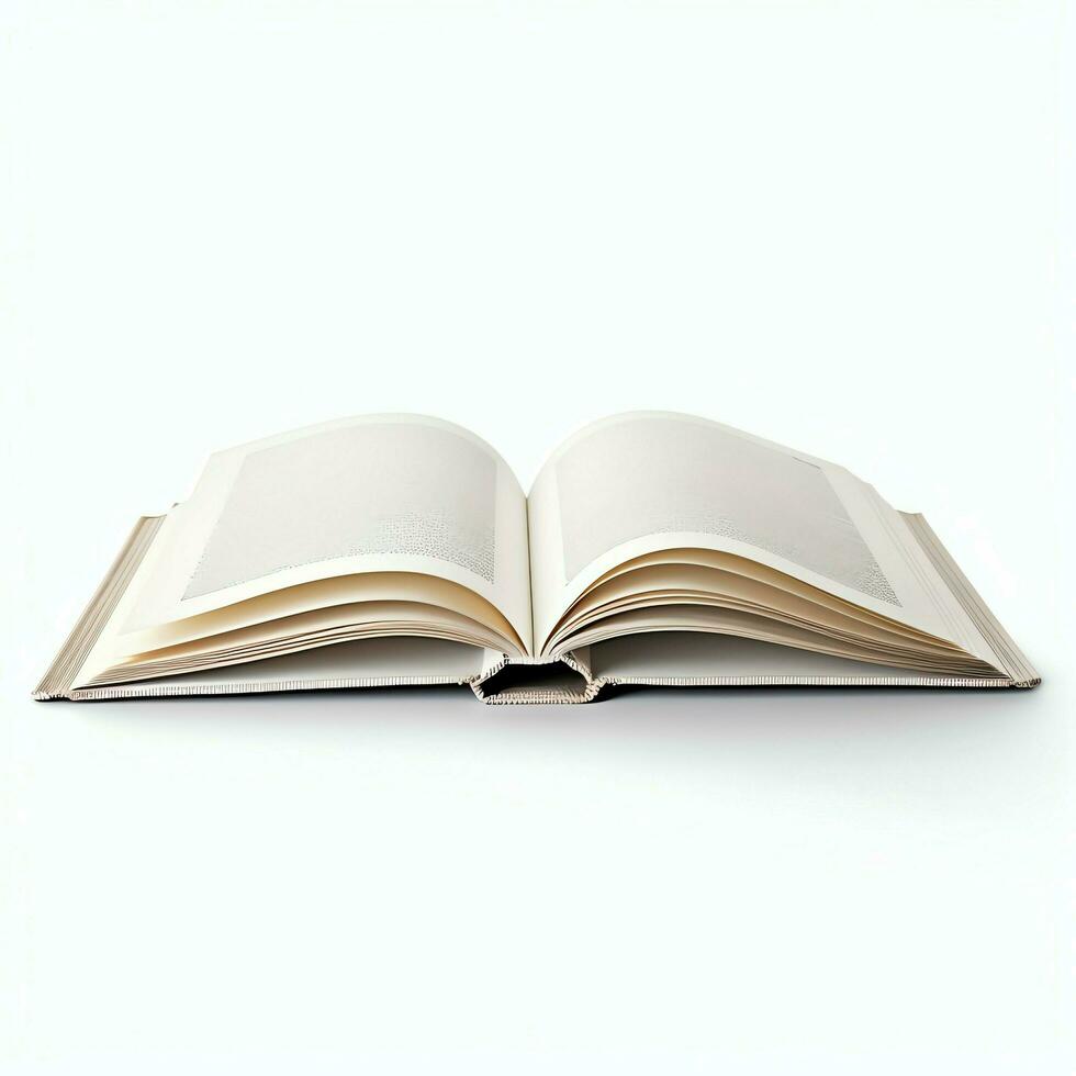 gastos generales ver de abierto libro con vacío blanco blanco paginas cuaderno composición para catalogar, revistas concepto por ai generado foto