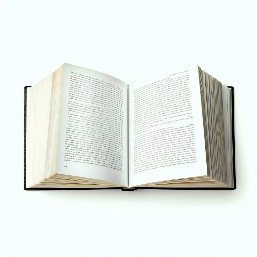 gastos generales ver de abierto libro con vacío blanco blanco paginas cuaderno composición para catalogar, revistas concepto por ai generado foto