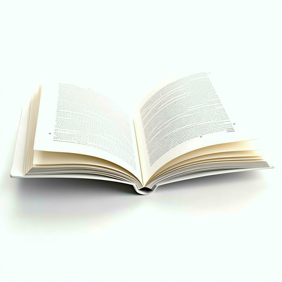 gastos generales ver de abierto libro con vacío blanco blanco paginas cuaderno composición para catalogar, revistas concepto por ai generado foto