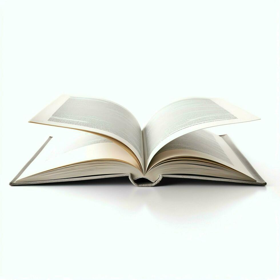 gastos generales ver de abierto libro con vacío blanco blanco paginas cuaderno composición para catalogar, revistas concepto por ai generado foto