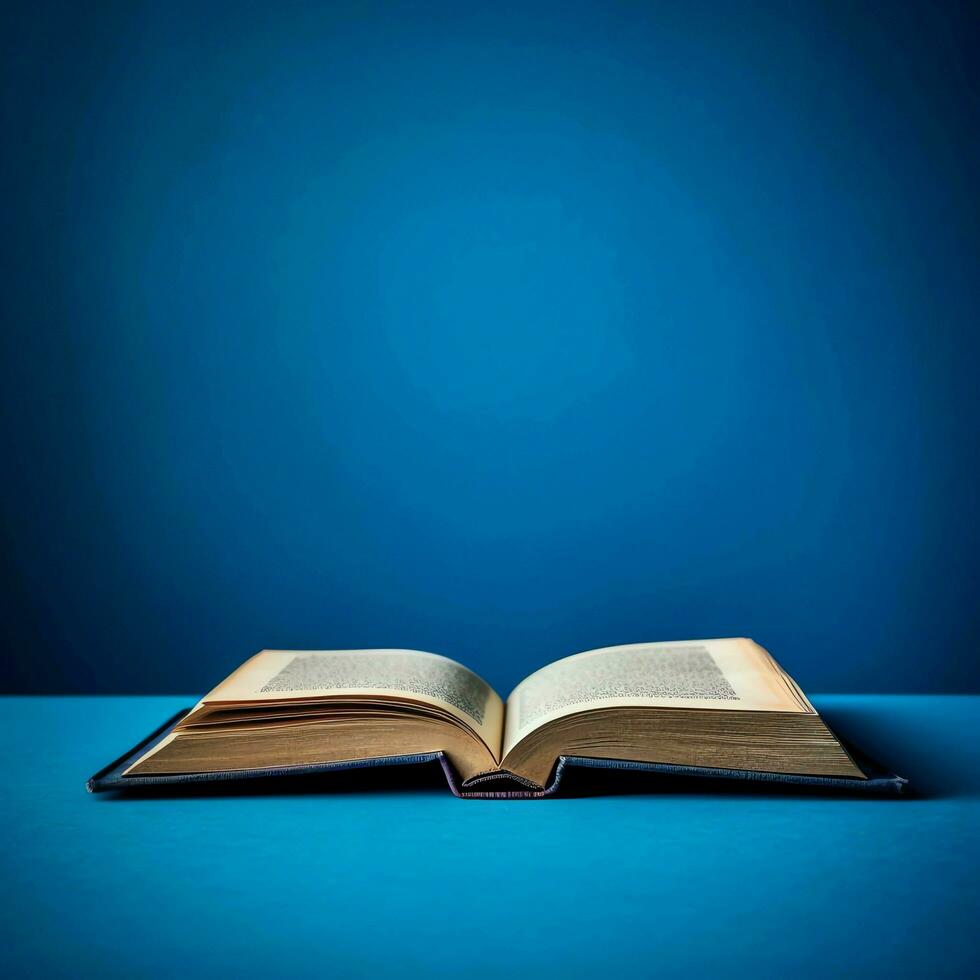 Overhead view of open book with empty blank white pages. Notebook composition for catalog, magazines concept by AI Generated photo