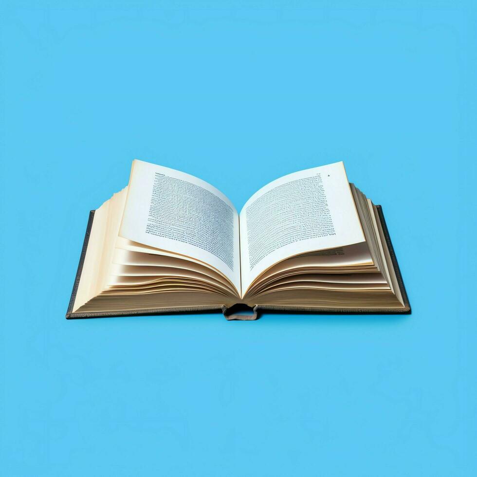 Overhead view of open book with empty blank white pages. Notebook composition for catalog, magazines concept by AI Generated photo