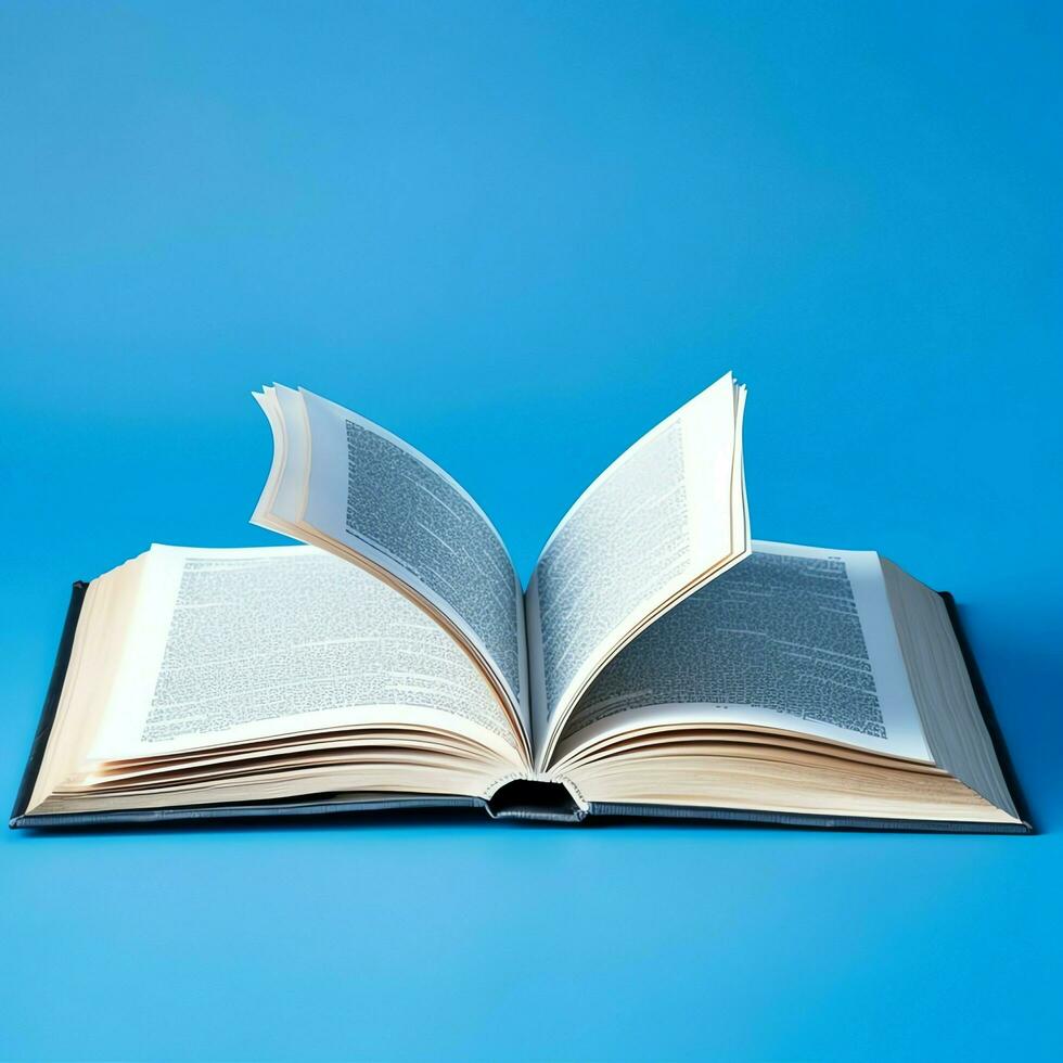 Overhead view of open book with empty blank white pages. Notebook composition for catalog, magazines concept by AI Generated photo