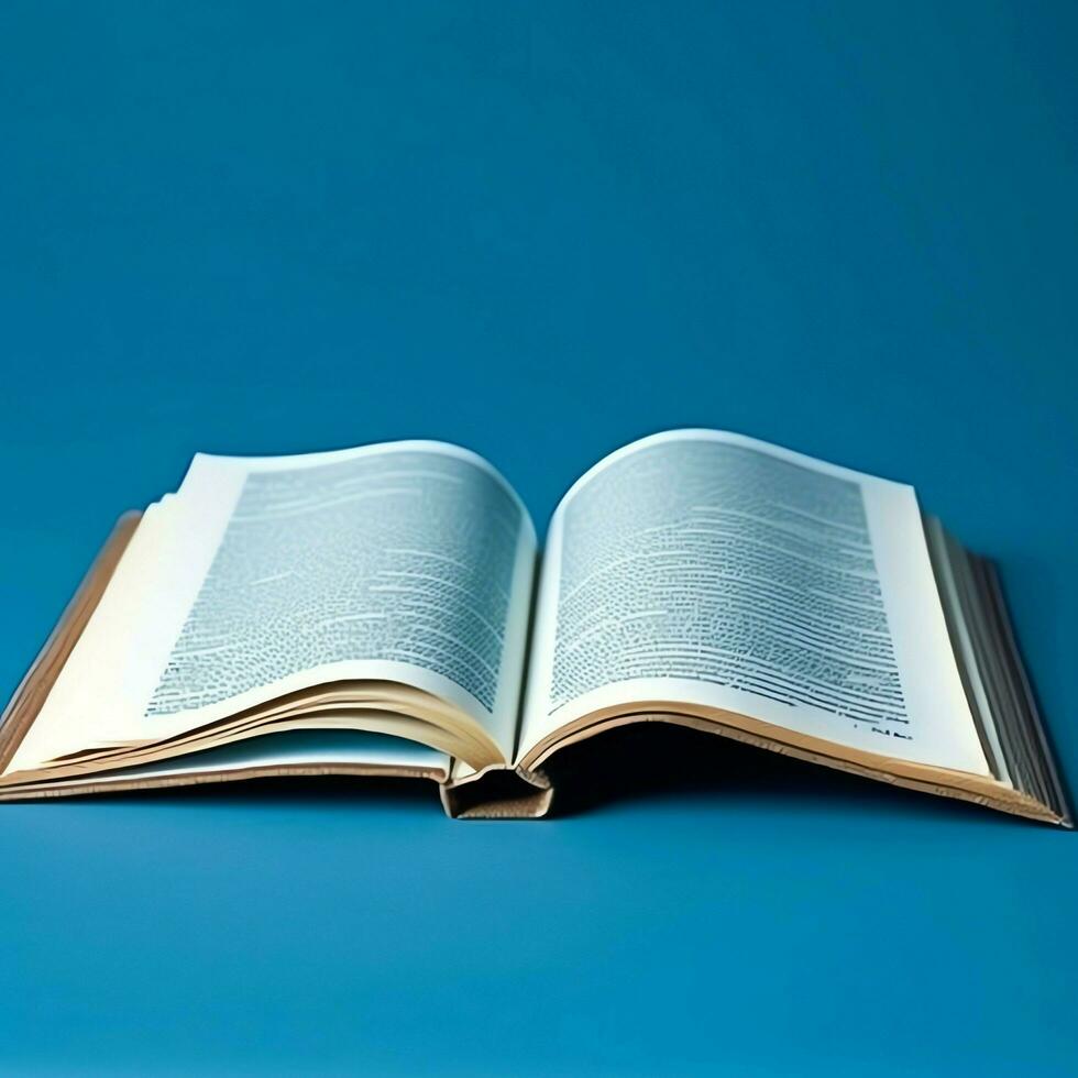 Overhead view of open book with empty blank white pages. Notebook composition for catalog, magazines concept by AI Generated photo