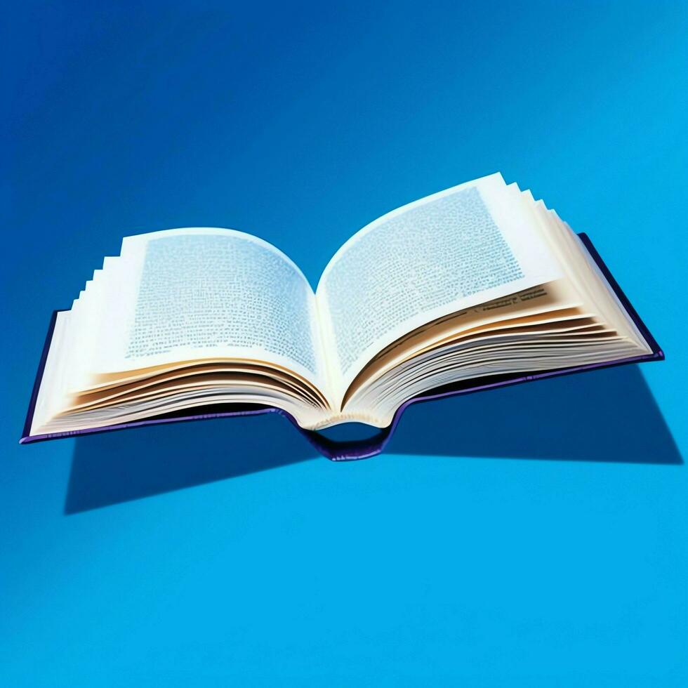 Overhead view of open book with empty blank white pages. Notebook composition for catalog, magazines concept by AI Generated photo