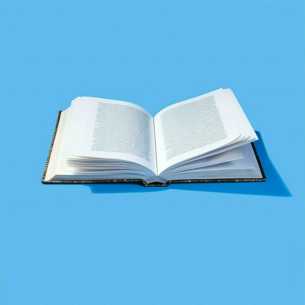 Overhead view of open book with empty blank white pages. Notebook composition for catalog, magazines concept by AI Generated photo