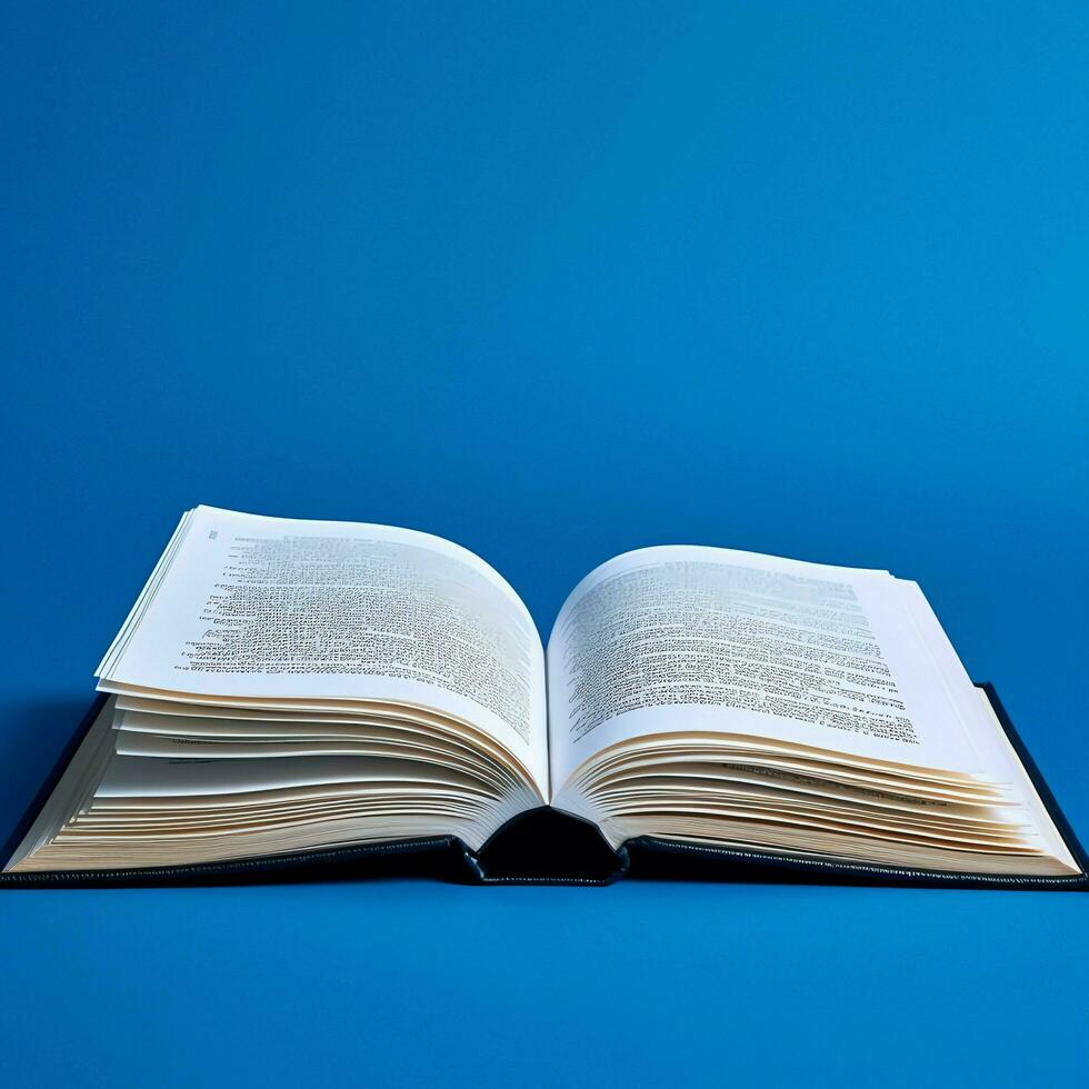 Overhead view of open book with empty blank white pages. Notebook composition for catalog, magazines concept by AI Generated photo