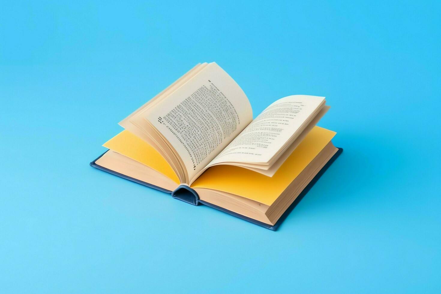 Overhead view of open book with empty blank white pages. Notebook composition for catalog, magazines concept by AI Generated photo