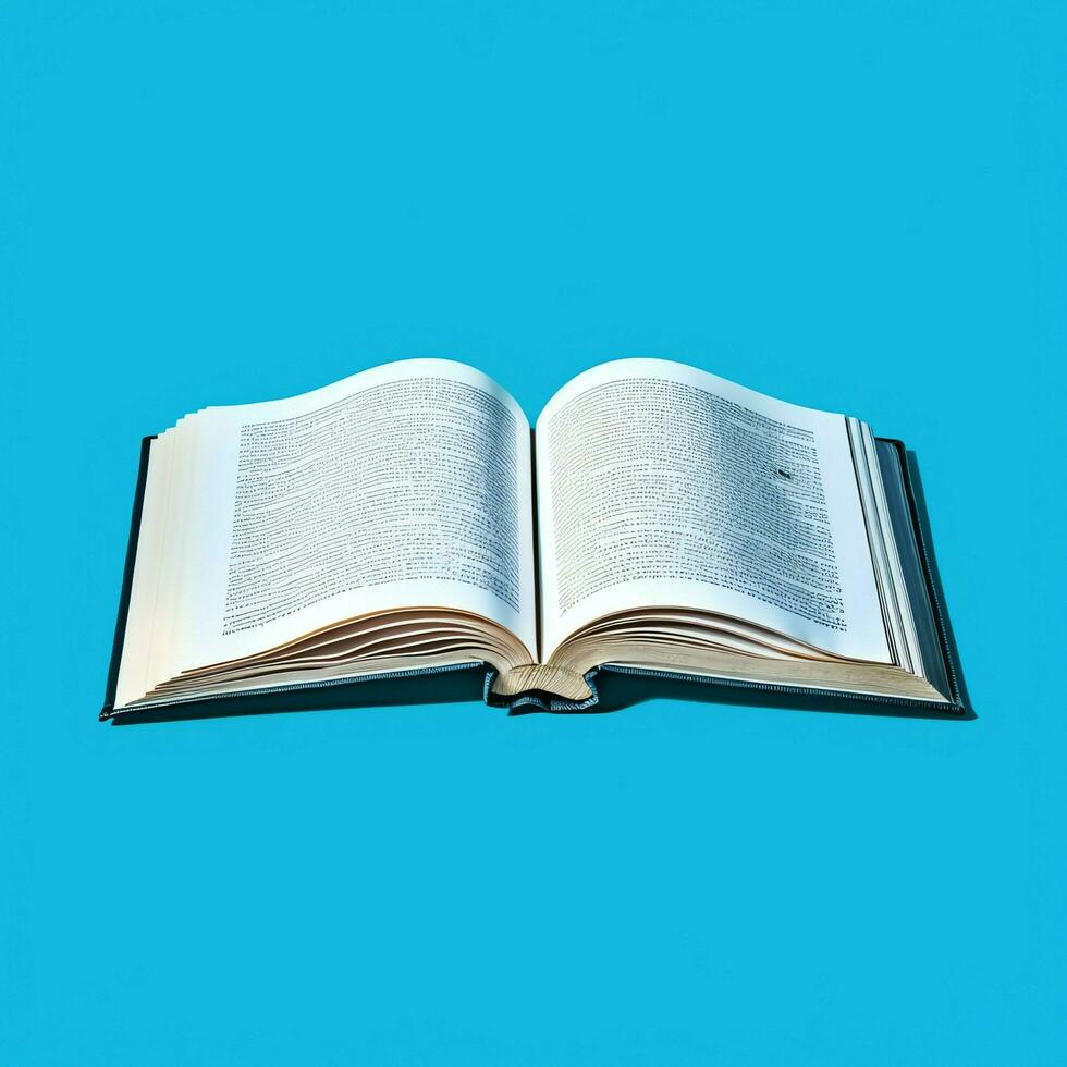 Overhead view of open book with empty blank white pages. Notebook composition for catalog, magazines concept by AI Generated photo
