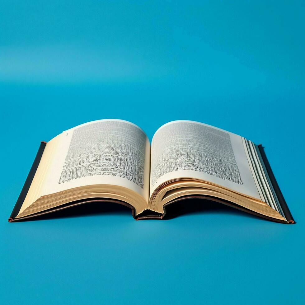 Overhead view of open book with empty blank white pages. Notebook composition for catalog, magazines concept by AI Generated photo
