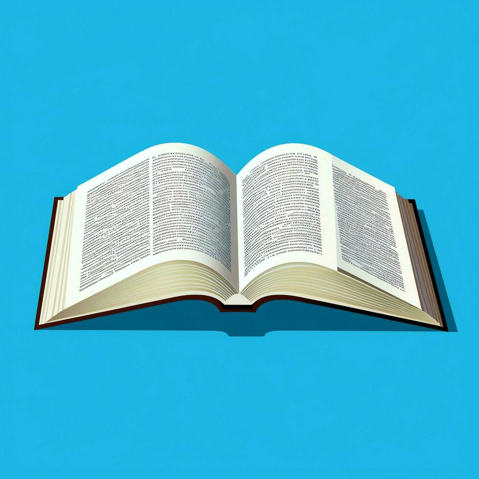 Overhead view of open book with empty blank white pages. Notebook composition for catalog, magazines concept by AI Generated photo