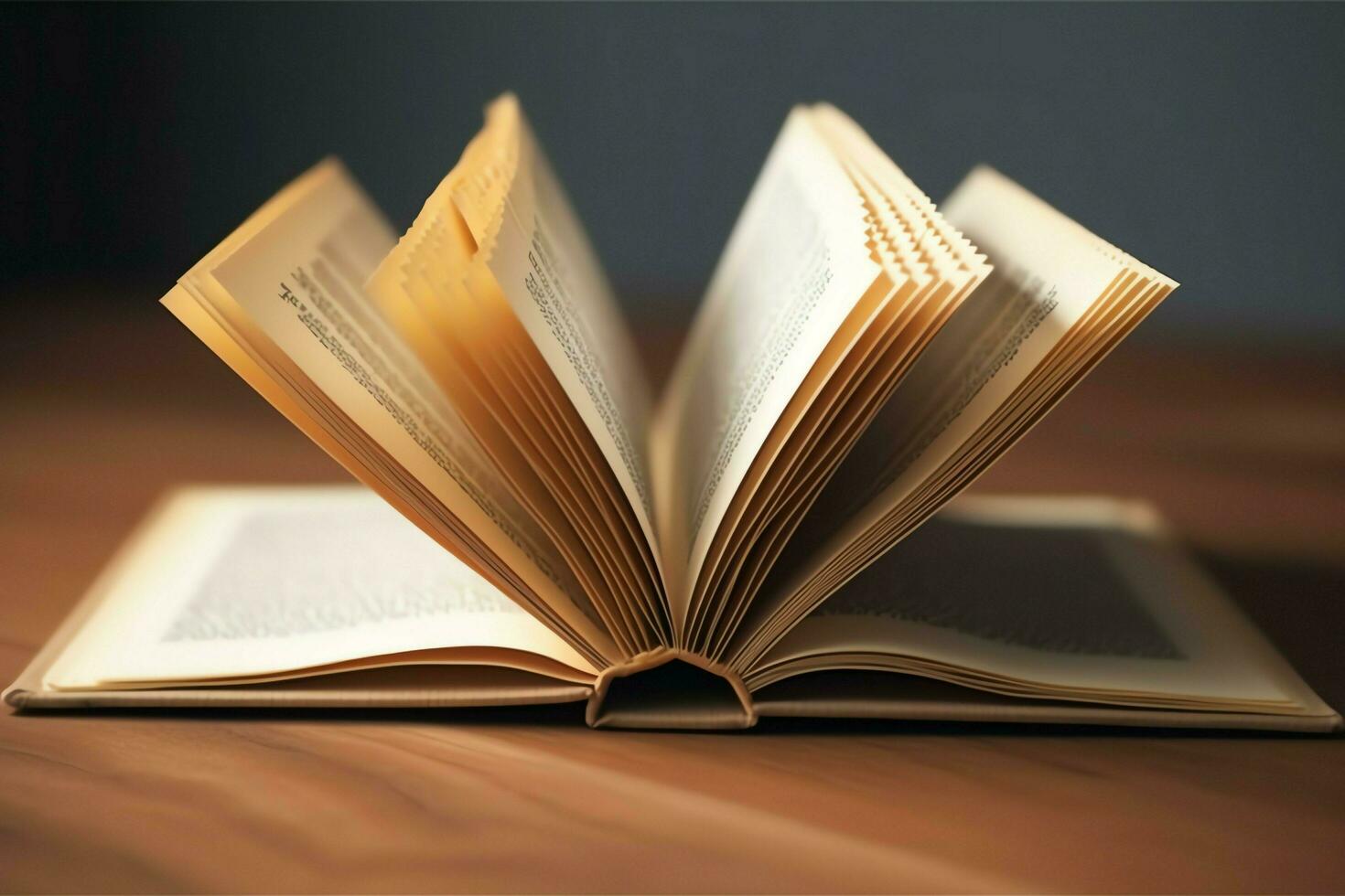 Overhead view of open book with empty blank white pages. Notebook composition for catalog, magazines concept by AI Generated photo