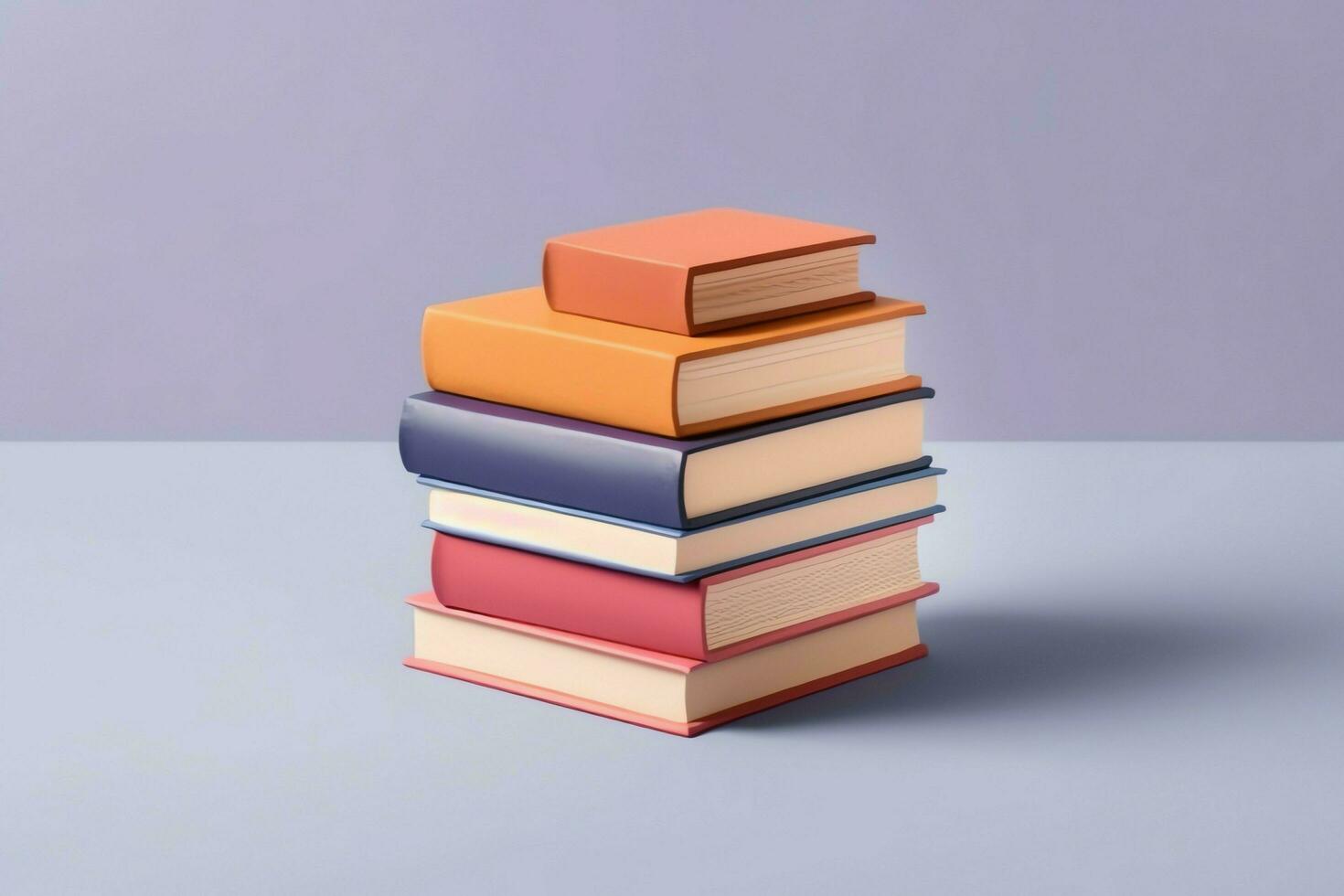 A book pile close up on a table. Front view pile book. For festival of world book day, national book day or national education day. Stack of colorful books on white background by AI Generated photo