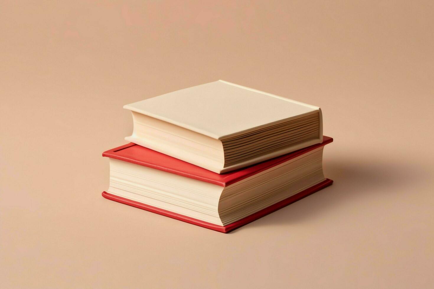 A book pile close up on a table. Front view pile book. For festival of world book day, national book day or national education day. Stack of colorful books on white background by AI Generated photo