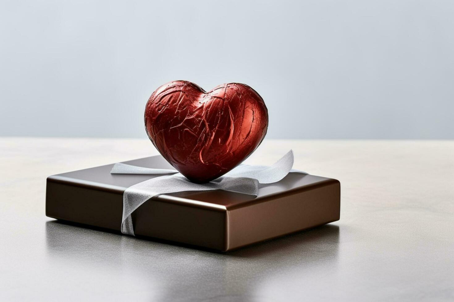 Beautiful valentine day background with gift box, ribbon, red hearts, presents, roses and copy space concept by AI Generated photo
