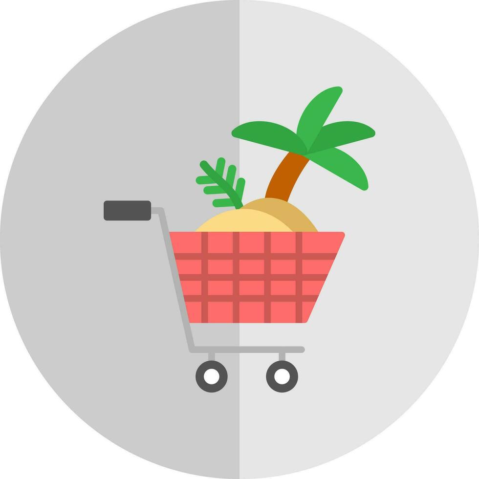 Shopping Cart Island Vector Icon Design