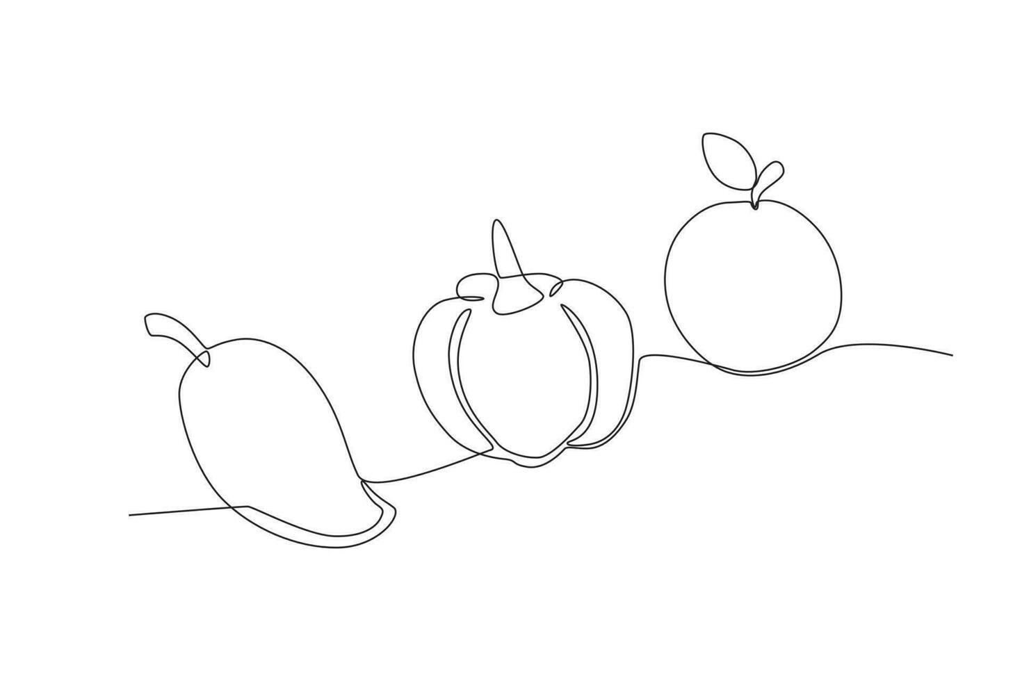 A mango, peppers, and, oranges vector